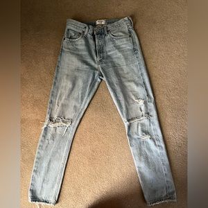 AGOLDE Riley Distressed Crop